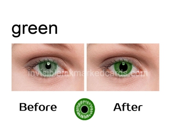 Kontaktní čočky pro zelené oči, IR nebo UV Kontaktní čočky, Označené karty